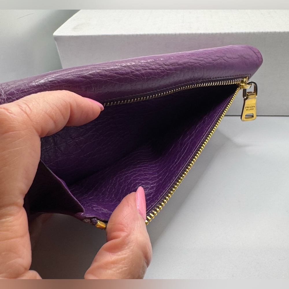 Gorgeous Authentic (COA included) Purple Prada Milano Wallet Preloved - Picture 7 of 16